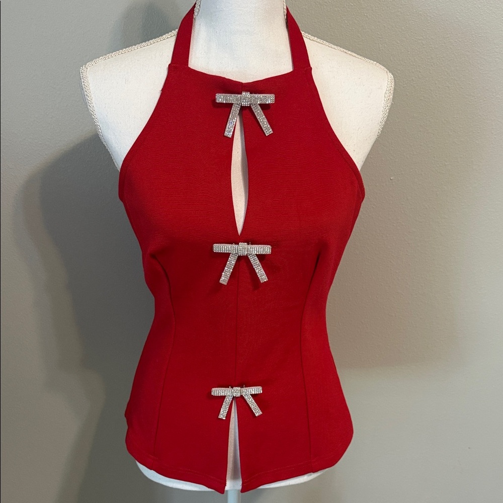 Anthropologie Maeve Bow Embellished top